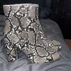 Snakeskin booties